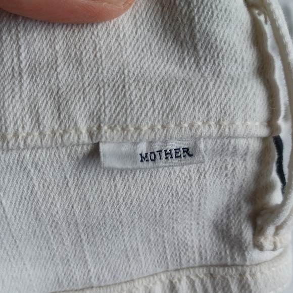 Mother Jeans The Insider Crop Step Fray in White with Black Stripes - Picture 8 of 16